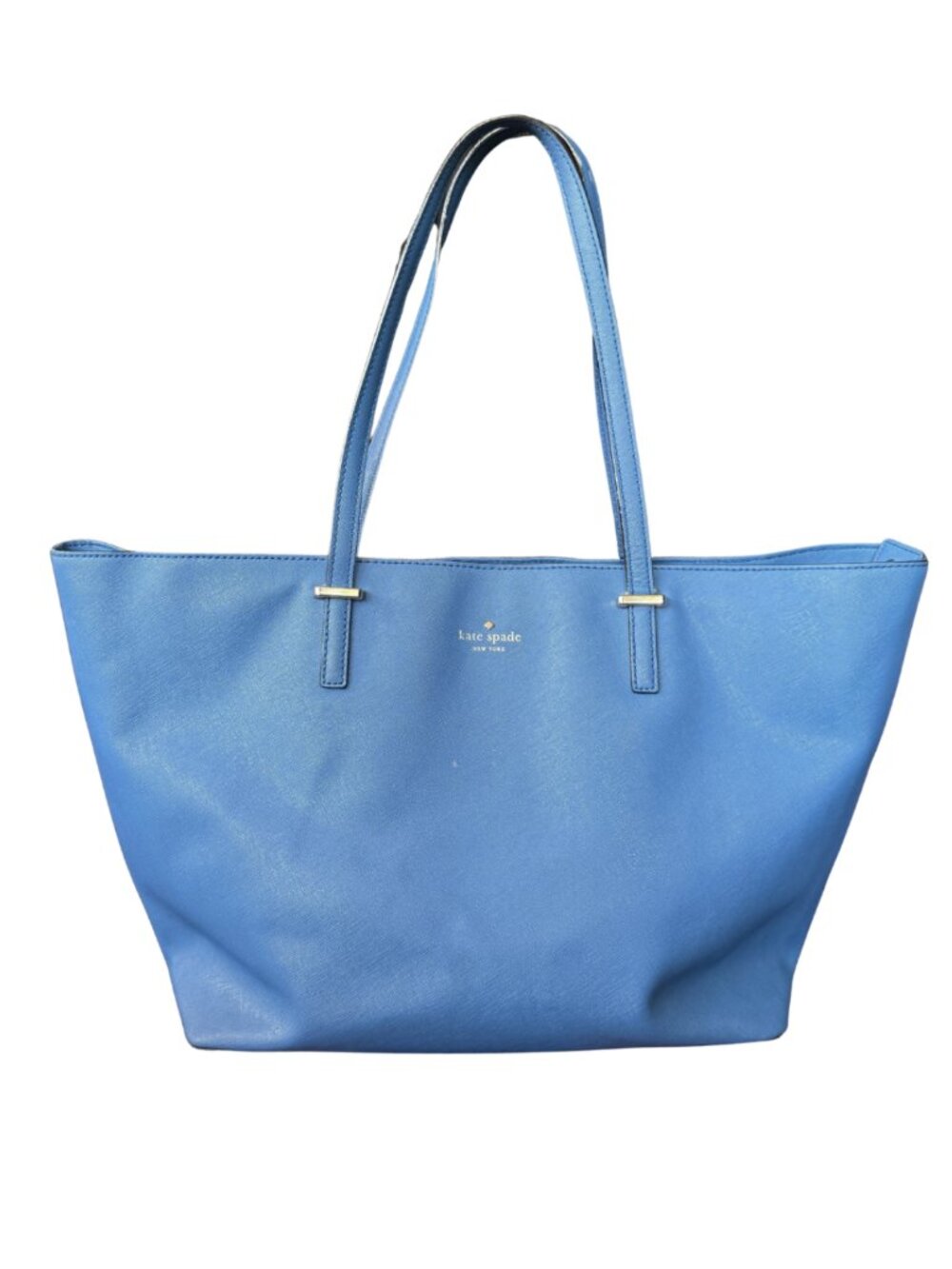 Kate Spade Cedar Street Harmony Large Saffiano Leather Tote Blue Gold Hardware